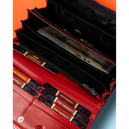 Modische Damen Geldbörse aus Leder mit Fächern – Peterson