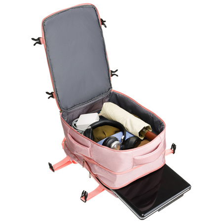 Rucksack mit Laptopfach aus pinkfarbener Cordura mit verstellbaren Trägern – Peterson