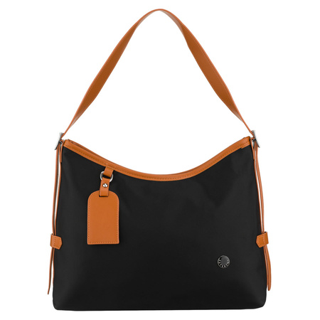 Peterson Damen-Handtasche, schwarz, aus Polyester und Öko-Leder, einteilig