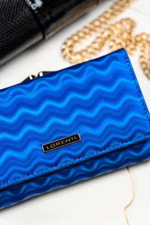 Damen Geldbörse aus Leder mit Bügelverschluss und Wellenmuster – Lorenti