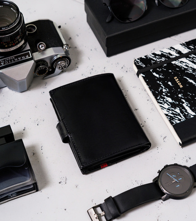 Elegante Herren Geldbörse mit rotem Akzent – Rovicky