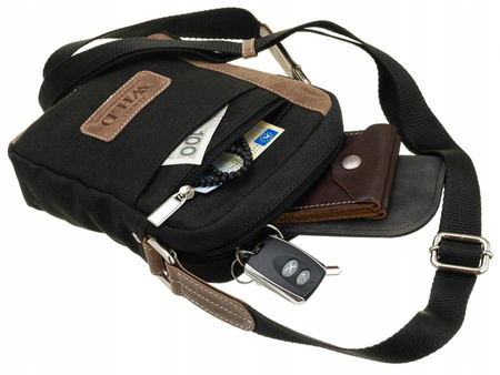 Herren Umhängetasche aus Leder mit Außentasche – Always Wild