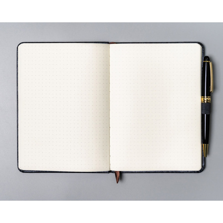 Notizbuch in festem Einband im Format B6 in grau, bedruckt mit Punkten - Peterson