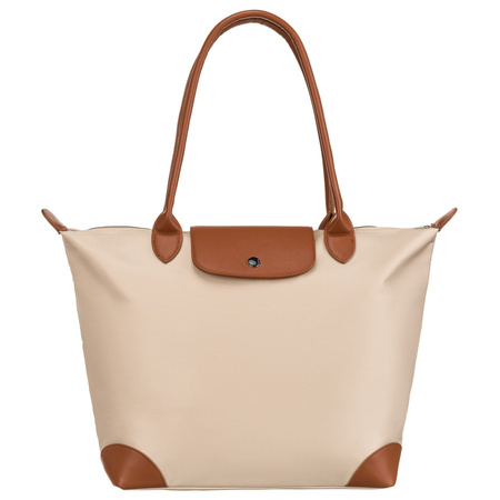 Beige Damen Shopper aus Polyester mit zwei Henkeln – Peterson