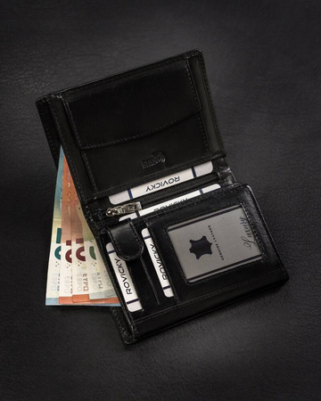 Herren Geldbörse Hochformat aus Leder ohne Verschluss – Rovicky