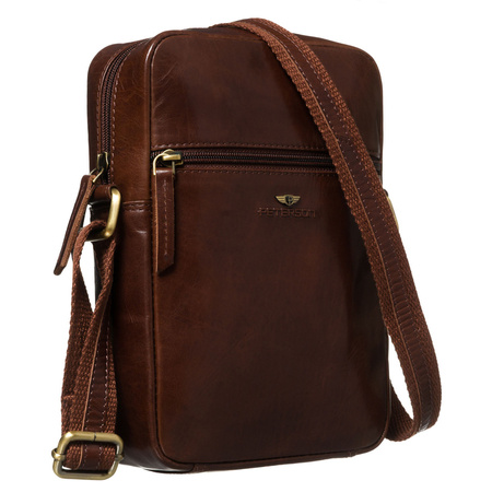 Herren-Umhängetasche aus Leder in Braun – Peterson