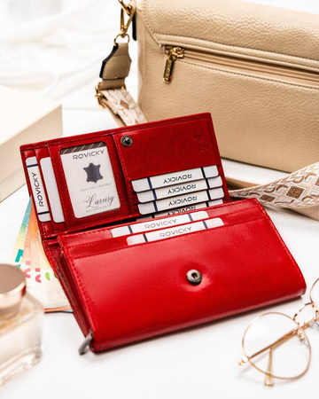 Große, geräumige Damen Geldbörse aus Leder – Rovicky
