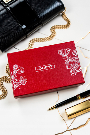 Damen Geldbörse aus Leder mit Bügelverschluss und Wellenmuster – Lorenti