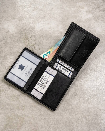 Geschenkset: Herren Geldbörse und Schlüsselanhänger aus Öko-Leder – Rovicky