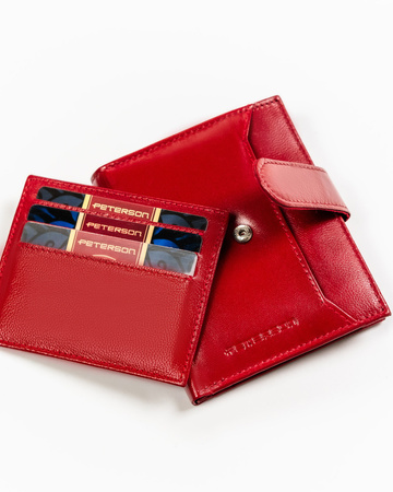 Damen Geldbörse aus Leder mit Druckknopf – Peterson