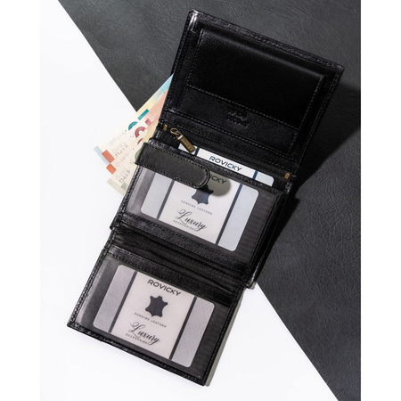 Herren Geldbörse aus Leder für Dokumente mit RFID – Rovicky