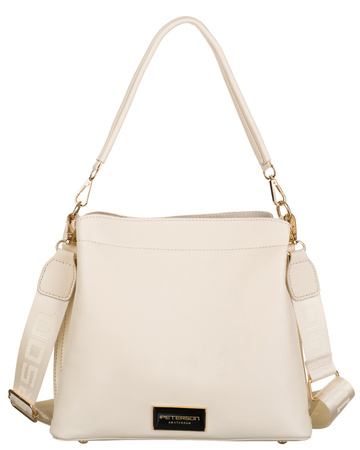 Weiße Damen Handtasche aus Öko-Leder als Henkeltasche oder Schultertasche – Peterson