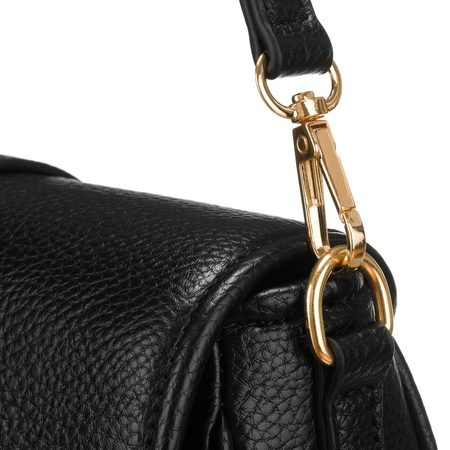 Kleine, schwarze Damen-Handtasche mit Schulterriemen aus Öko-Leder – Peterson