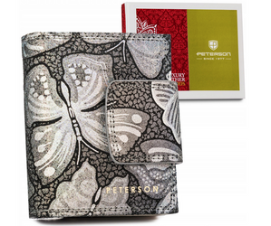 Kleine Damen Geldbörse aus Leder mit Druckknopf – Peterson