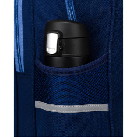 Zweikammeriger, marineblauer Stadtrucksack mit Außentaschen - Peterson