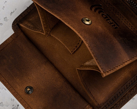 Große Herren Geldbörse aus Leder mit Kette