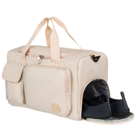 Sport-Reisetasche aus Polyester in Beige, mit zwei Fächern – Peterson
