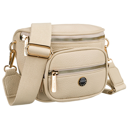 Damen-Gürteltasche in Beige aus Öko-Leder, mit Reißverschluss verschließbar – Peterson