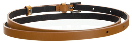 Leder Gürtel schmal mit eckiger silberner Schnalle