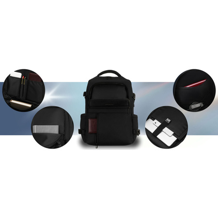 Reise-Rucksack aus Polyester in Schwarz mit Laptopfach - Peterson