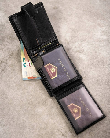 Geschenkset: Mittlere Herren Geldbörse aus Leder und Schlüsselanhänger – Peterson