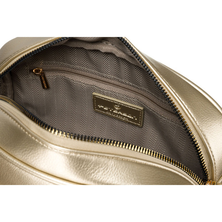 Goldene glänzende Damen Umhängetasche aus Öko-Leder – Peterson