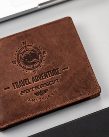 Herren Geldbörse aus Leder mit Zierprägung – Peterson