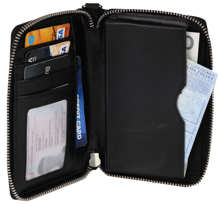 Etui-Geldbörse für Karten aus Echtleder