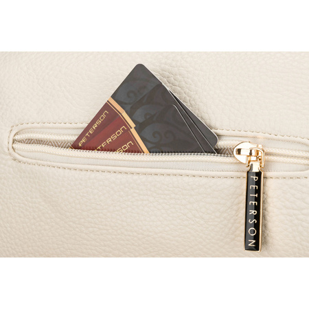 Modische, hellbeige Damen-Gürteltasche aus ökologischem Leder – Peterson