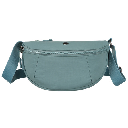 Blaue, zweifach unterteilte Damen Gürteltasche aus Polyester mit Reißverschluss – Peterson