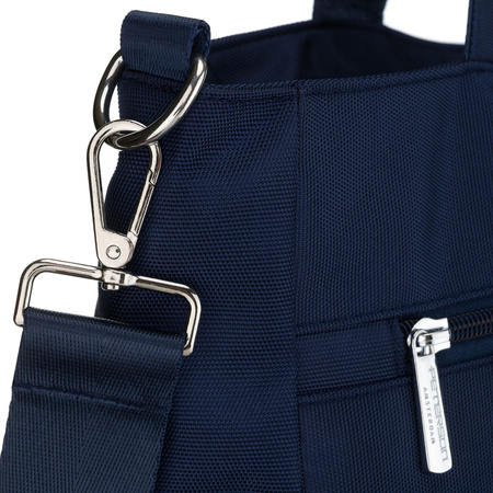 Geräumige Damen-Handtasche mit Laptopfach aus Polyester in Marineblau – Peterson