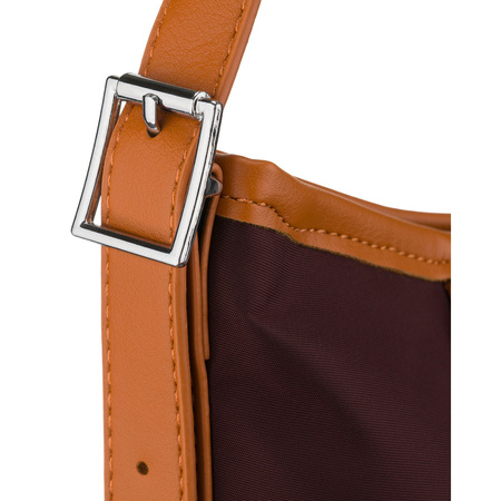 Bordeauxfarbene Damen-Umhängetasche aus Polyester und Öko-Leder mit Reißverschluss – Peterson