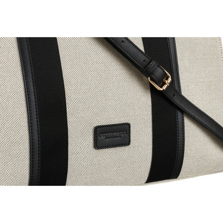 Modische Damen Shopper in Schwarz-Beige mit verstellbarem Gurt – Peterson