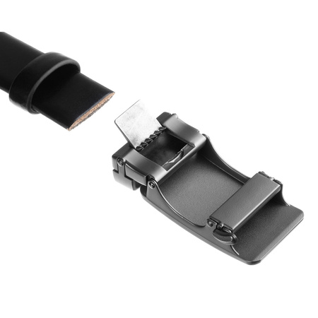 Herren-Gürtel aus Naturleder mit schwarzer, automatischer Schnalle – Peterson