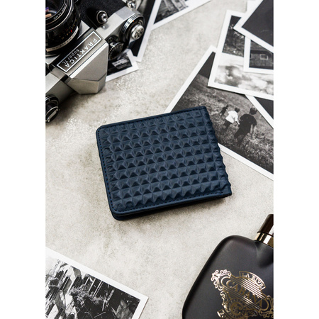 Marineblaue Herren Geldbörse mit geometrischem Muster – Peterson