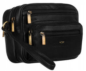 Zweifach unterteilte Herren Umhängetasche aus Leder – Peterson