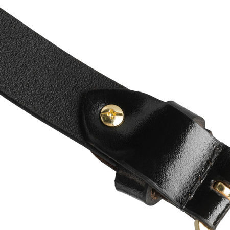 Lederner Damen Gürtel in Schwarz mit klassischer goldener Schnalle - Peterson