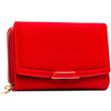 Roter Damen-Geldbörse Mittelgroß aus Öko-Leder mit Druckknopf - Rovicky