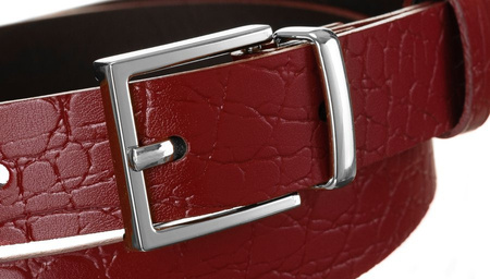 Damen Gürtel mit silberner Schnalle und Animal-Print – Rovicky