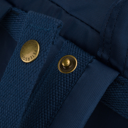 Dunkelblauer Damen-Rucksack aus Polyester und Öko-Leder, mit Reißverschluss - Peterson