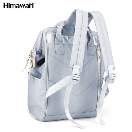 Hellblauer Rucksack mit verstellbaren Gurten und USB-Anschluss – Himawari