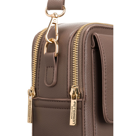 Braune Damen Umhängetasche aus Öko-Leder – Peterson
