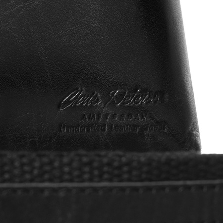 Schwarze Herren‑Umhängetasche aus echtem Leder, einkammerig, mit Reißverschluss – Peterson