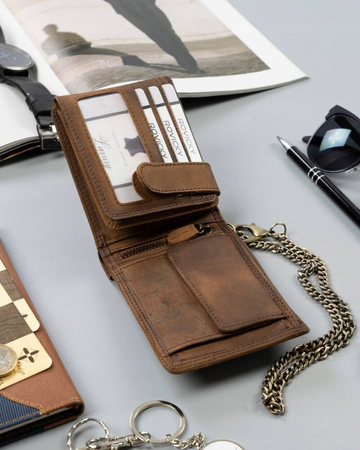 Große Herren Geldbörse aus Leder ohne Verschluss