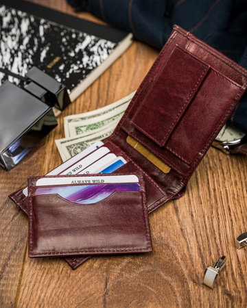 Herren Geldbörse aus Leder Always Wild® für Karten