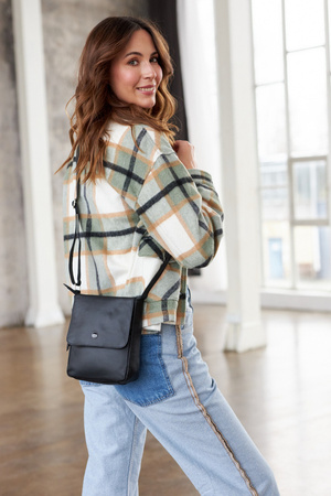 Damen Umhängetasche aus Leder mit Klappe – Peterson