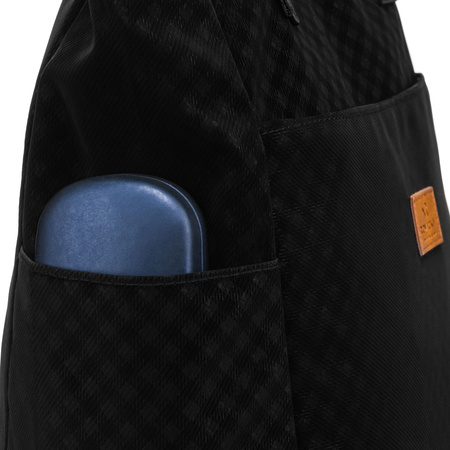 Schwarzer Damen-Shopper aus Polyester mit geometrischem Muster – Rovicky