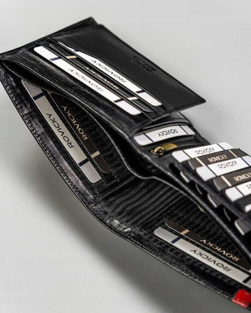 Große elegante Herren Geldbörse aus Echtleder – Rovicky