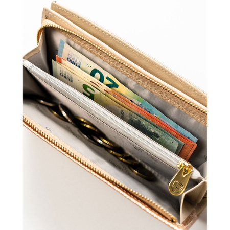 Goldene Damen Geldbörse mit Magnetverschluss und Fächern – Peterson