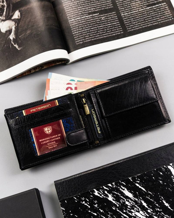 Große Herren Geldbörse aus echtem Leder ohne Verschluss – Peterson